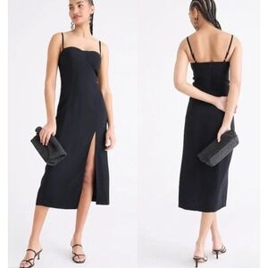 J.Crew Collection Bustier Maxi Dress 4 Black NWT BD507 Slit Graduation Formal